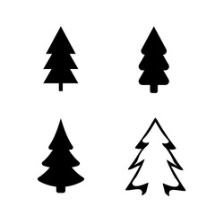 Obraz premium Set icons Christmas tree, Xmas fir symbols, graphic design template, app icons, vector illustration