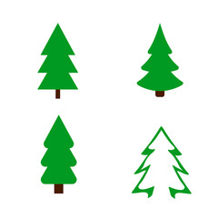 Set icons Christmas tree, Xmas fir symbols, graphic design template, app icons, vector illustration