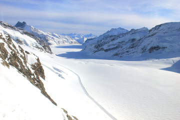 aletsch glacier in the bernese oberland