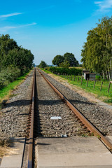 Fototapeta na wymiar Railway track in Hooge Zwaluwe, The Netherlands