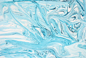 Obraz premium Niebieski marmur akrylowe streszczenie tło. Marmurkowa tekstura grafiki. Płynny wzór akrylowy