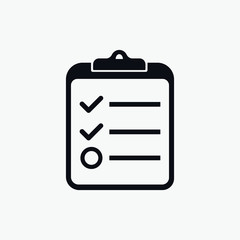 Clipboard, online survey, report, checklist, outline vector icon