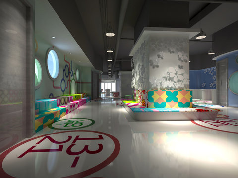 3d Render Of School Interior