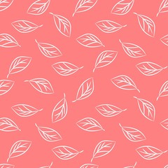 seamless pattern with leaves vector drawing