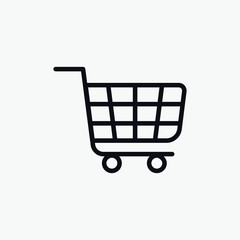 Shopping icon vector. Shopping cart icon on white background