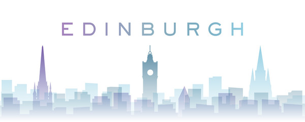 Obraz premium Edinburgh Transparent Layers Gradient Landmarks Skyline