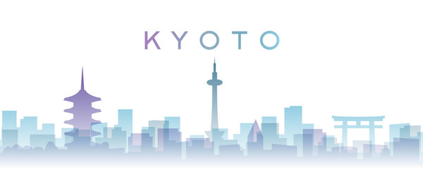 Fototapeta premium Kioto przezroczyste warstwy Gradient punktów orientacyjnych Skyline