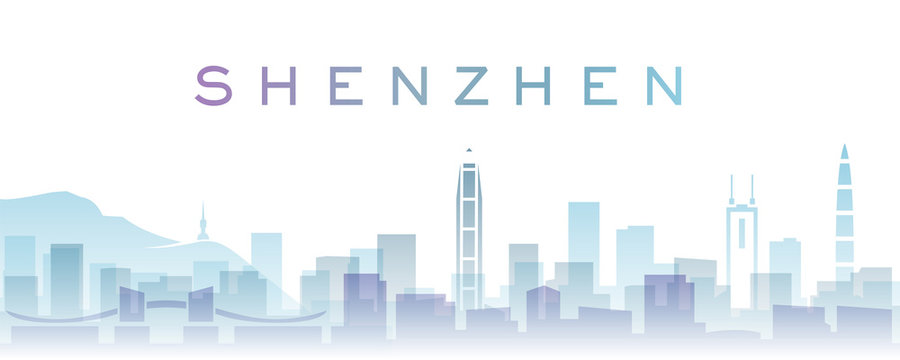 Shenzhen Transparent Layers Gradient Landmarks Skyline