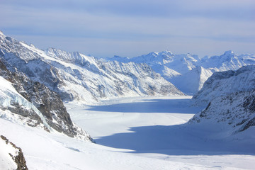 aletsch glacier and jungfraujoch in the bernese oberland