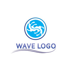 water and Waves beach logo and symbols template icons app