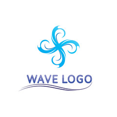 water and Waves beach logo and symbols template icons app