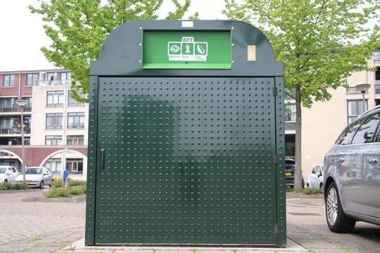 Organic waste container in Krimpen aan den IJssel in the Netherlands for recyclement
