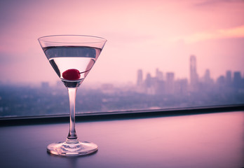 Martini and city views 