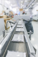close up of production line in modern factory