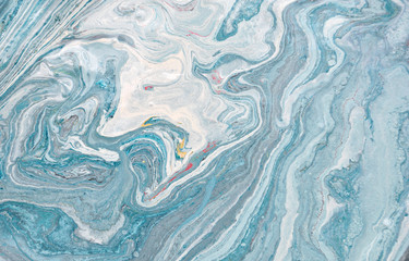 Blue marble abstract acrylic background. Marbling artwork texture. Liquid acrylic pattern
