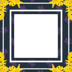 autumn leafs foliage square frame