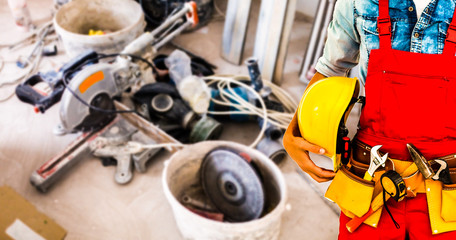 Worker with a tool belt