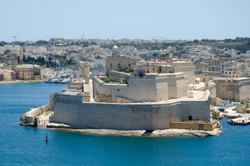Place there Game of thrones was filming, famous location. View on Fort St. Angelo in Malta.
