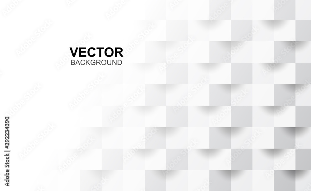 Canvas Prints 3d abstract white geometric shape from gray cubes.brick wall squares texture.panoramic solid surface