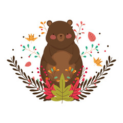 cute animal foliage hello autumn