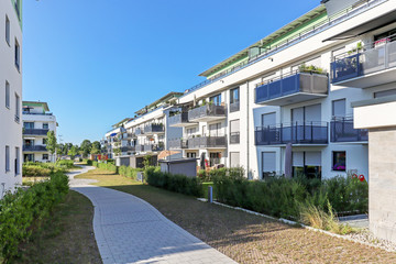 Fototapeta na wymiar Housing estate with modern residential buildings in the city