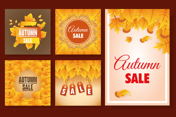 bundle of autumn sale seasonal labels