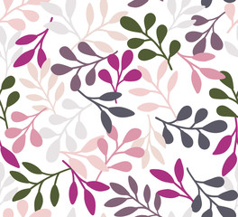 Vector floral seamless pattern. Hand drawn flowers illustration. Repeatable background.