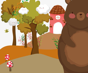 cute animal foliage hello autumn