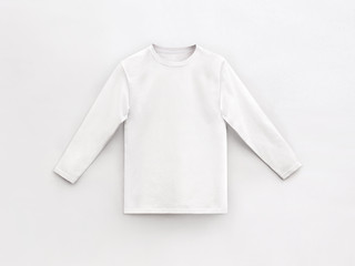 white long sleeve t-shirt for man with round collar