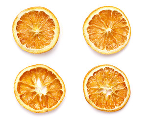 Dried orange fruits isolated on a white background