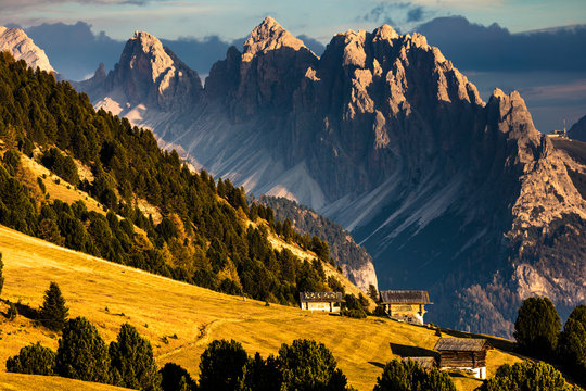 White peaks in Dolomite Mountains