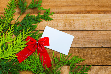 empty white card on Christmas and new year background