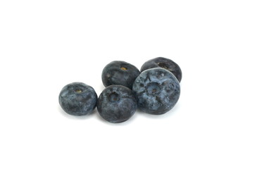Sweet blueberries isolated on white .