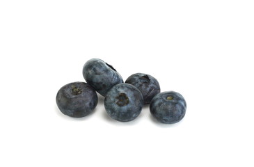 Sweet blueberries isolated on white .