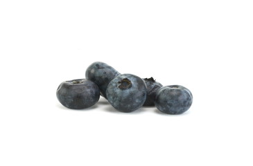 Sweet blueberries isolated on white .