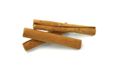 Cinnamon sticks isolated on white background with shadow. Spice Cinnamon sticks.