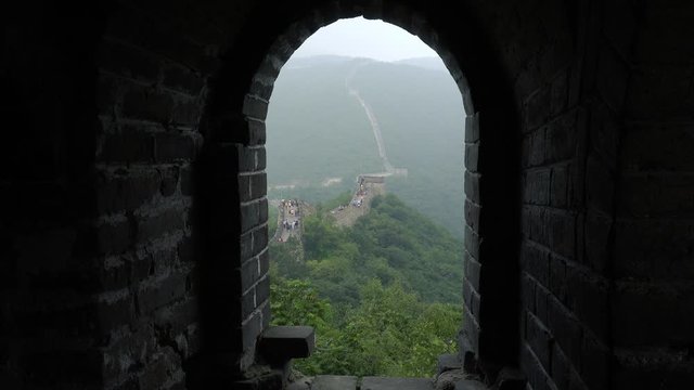 Great Wall view From Battlements Lookouts,china Ancient Defense Engineering.
