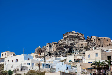 Ruins of the Castle of Akrotiri also known as Goulas or La Ponta, a former Venetian castle on the...