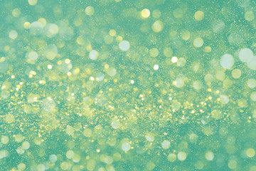 Abstract composition. Greeny blue mint leaf glitter light background with beautiful bokeh © Liliya Trott