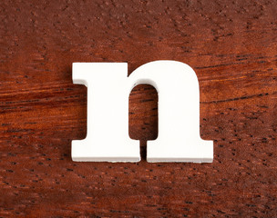 Lowercase letter n - Piece in wood