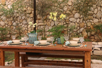 Expoflora/Holambra/Brazil - 09/20/2019 : decorated garden table