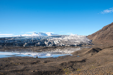 Flaajokull glacier, a part of Vatnajokull national park in Iceland