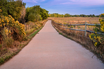 bike trail in early fall scenery