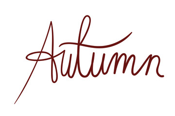 autumn word calligraphy isolated icon