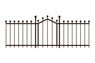 metal gate fence isolated icon