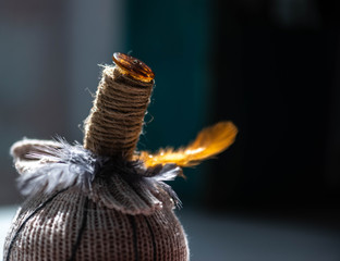 Kid's DIY Sweater Pumpkin with Wine Cork, Button and Twine