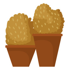 autumn plants in ceramic pots seasonal icon