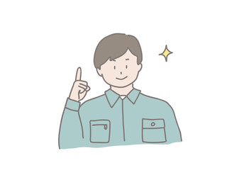 作業服の男性　ポイント解説
