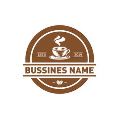 Coffee logo design vector template. Coffee label, Badge, Emblem. Illustration