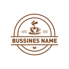Coffee logo design vector template. Coffee label, Badge, Emblem. Illustration